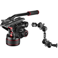 Manfrotto MVK612TWINMA 612 Nitrotech Fluid Video Head and Aluminum Twin Leg Tripod with Middle Spreader