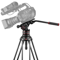 Manfrotto MVK612TWINMA 612 Nitrotech Fluid Video Head and Aluminum Twin Leg Tripod with Middle Spreader