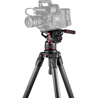 Manfrotto MVK612TWINMA 612 Nitrotech Fluid Video Head and Aluminum Twin Leg Tripod with Middle Spreader