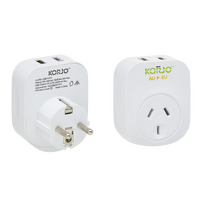 Korjo Plug Adaptor with USB A+C for Europe