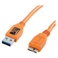 Tether Tools TetherPro USB 3.0 SuperSpeed Micro-B Cable 4.6m - Hi-Vis Orange