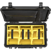 Pelican 1510SC Studio Case with Lid Organizer and Yellow Divider Set - Black