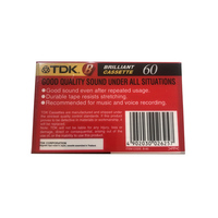 TDK B60 Cassette Tape - 60 Minutes - 10 Pack