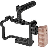 CAMVATE Full Cage Rig Kit with Wooden Left-Side Handgrip for Panasonic GH5 Camera