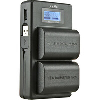 Jupio Dedicated Duo USB Charger with LCD for Canon LP-E6/LP-E6N Batteries