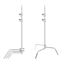 Xlite Turtle Base C Stand Silver with Arm & 2 Grip Heads