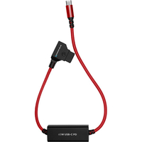 Kondor Blue 40cm D-Tap to USB C Power Delivery Cable for Mirrorless Cameras & Laptops - Cardinal Red