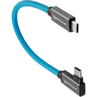 Kondor Blue USB C to USB C Right Angle Cable for SSD Recording - 21.5cm - Blue