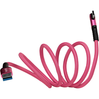 Kondor Blue iJustine USB-A 3.2 Gen 1 Male to USB-C Male Right-Angle Cable - Pink