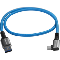 Kondor Blue USB A To USB C Right Angle Cable - 60cm - Blue