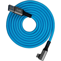 Kondor Blue USB A To USB C Right Angle Cable - 3m - Blue