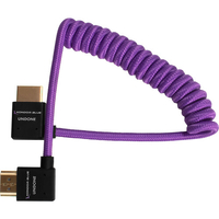 Kondor Blue Gerald Undone Right Angle Full HDMI Cable - 30-60cm - Coiled Purple