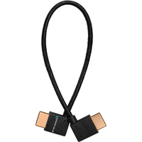 Kondor Blue 30cm Right Angle to Left Angle Full HDMI Straight Cable - Raven Black