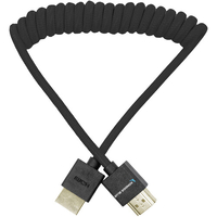Kondor Blue Coiled Full HDMI Cable - 30-60cm - Black