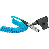 Kondor Blue Coiled D-Tap to LEMO 2 Pin 0B Male Power Cable for Zcam / Teradek - Blue