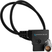 Kondor Blue 20 inch 50cm D-Tap to Female 6-Pin LEMO Braided Power Cable for RED DSMCC2 or DSMC3 V-Raptor & Komodo-X - Raven Black