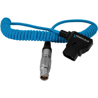 Kondor Blue Coiled D-Tap To Female Lemo 4 Pin for Canon C200 Cable - 35.5-73.6cm - Blue