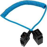 Kondor Blue D-Tap Extension Male to Female Coiled Cable - 40.6-91.4cm - Blue
