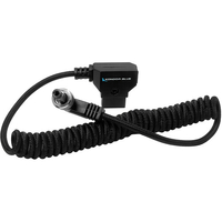 Kondor Blue Coiled D-Tap to Locking DC 2.5mm Right Angle Cable - Black