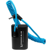 Kondor Blue DC 1.35/3.5 to CANON LPE6 Dummy Battery Coiled Cable - Blue