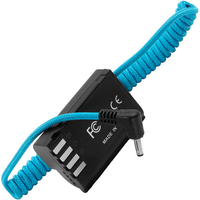 Kondor Blue DC 1.35/3.5 to Lumix GH6 S5 GH5 DMW-BLK22 Dummy Battery Coiled Cable - Blue