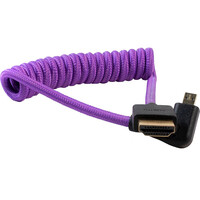 Kondor Blue Gerald Undone MK2 Coiled Left Angle Micro HDMI to Full HDMI for Sony/Fujifilm - 30cm to 30cm - Purple