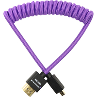 Kondor Blue Gerald Undone MK2 Coiled Micro HDMI to Full HDMI - 30-60cm - Purple