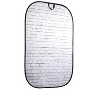 Manfrotto LL LB5707 Collapsible Background - Painted White Brick/Gray Brick, 5 x 7'
