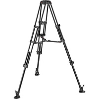Manfrotto MVK608TWINMA 608 Nitrotech Fluid Video Head and Aluminium Twin Leg Tripod with Middle Spreader