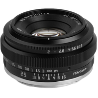 TTArtisan 25mm f/2 Lens for Fujifilm X Mount - Black