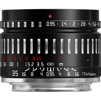 TTArtisan 35mm f/0.95 Lens for Fujifilm X Mount- Black with Silver