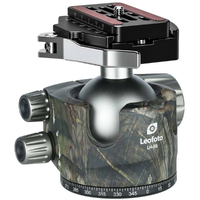 Leofoto LH-55LR 55mm Low Profile Ball Head with LR-70 Quick Release Lever Clamp and QP-70N Plate - Camouflage
