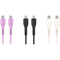 Microdia Fruitywire Liquid Silicon USB-C to USB-C 100W 1.3m - Lavender