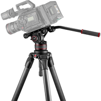 Manfrotto MVK612TWINMA 612 Nitrotech Fluid Video Head and Aluminum Twin Leg Tripod with Middle Spreader