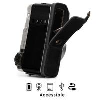 MegaGear Leather Half Case with Strap - Fujifilm X100V BLK