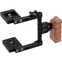 CAMVATE Cage Kit with Wooden Left Handle for Blackmagic Pocket Cinema Cameras