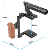 CAMVATE Camera Cage with Top and Side Handle and Tripod Mount Plate