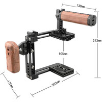 CAMVATE Dual-Use Adjustable Universal Cage Kit with Top Wooden Handle