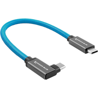 Kondor Blue USB C to USB C Right Angle Cable for SSD Recording - 21.5cm - Blue