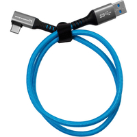 Kondor Blue USB A To USB C Right Angle Cable - 1.5m - Blue