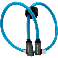 Kondor Blue Straight USB C Right Angle Braided Cable - 60.9cm - Blue