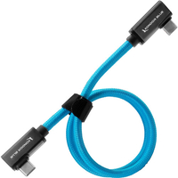 Kondor Blue Straight USB C Right Angle Braided Cable - 45.7cm - Blue