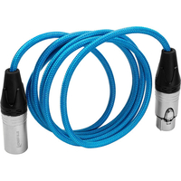 Kondor Blue Male XLR to Female XLR Audio Cable for Professional Balanced Sound - 1.5m - Blue
