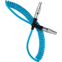 Kondor Blue LEMO to LEMO 2 Pin 0B Male Coiled Power Cable for ARRI - Teradek - Blue