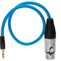 Kondor Blue Female XLR to 3.5mm Male Mini TRS Braided Cable - 33.7-43.1cm - Blue