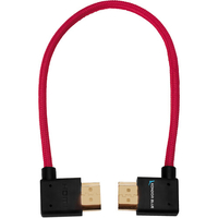 Kondor Blue 30cm Right Angle to Left Angle Full HDMI Straight Cable - Cardinal Red