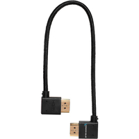 Kondor Blue 30cm Right Angle to Left Angle Full HDMI Straight Cable - Raven Black