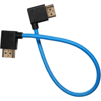 Kondor Blue 30cm Right Angle to Left Angle Full HDMI Straight Cable - Blue