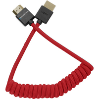Kondor Blue Coiled Full HDMI Cable - 30-60cm - Cardinal Red