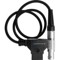Kondor Blue 20 inch 50cm D-Tap to Female 6-Pin LEMO Braided Power Cable for RED DSMCC2 or DSMC3 V-Raptor & Komodo-X - Raven Black